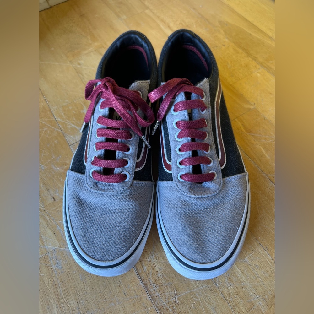 Vans Old School Ward Jersey Block Drizzle Sneakers with NEW Burgundy Laces - Picture 3 of 16